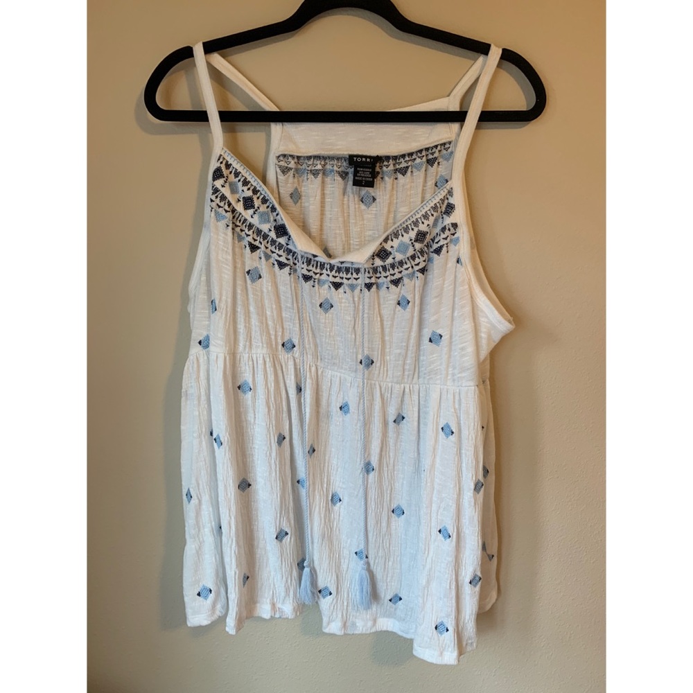 Torrid white boho spaghetti strap top